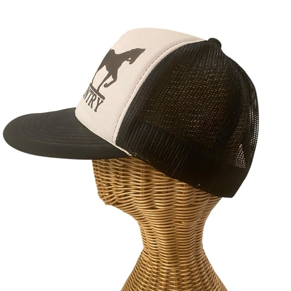 Amish Country Vintage 80s Trucker Hat One Size Black White Skater Retro - Picture 3 of 7